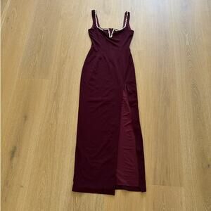 Hello Molly Dear Emilia Maxi Dress Exotic Soiree Size S Wine Burgundy